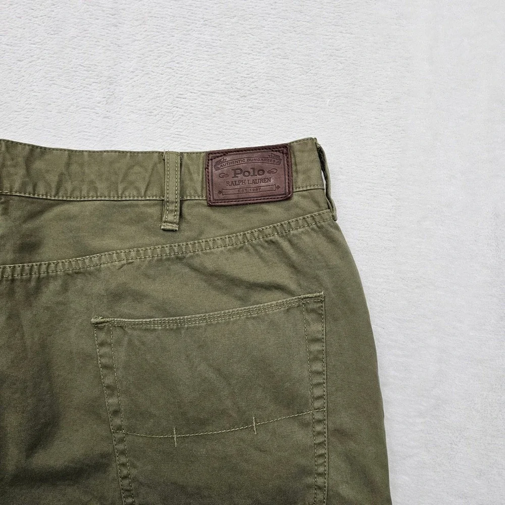 Polo Ralph Lauren Pants Mens 42x30 Olive Green Cotton Twill Straight Safari